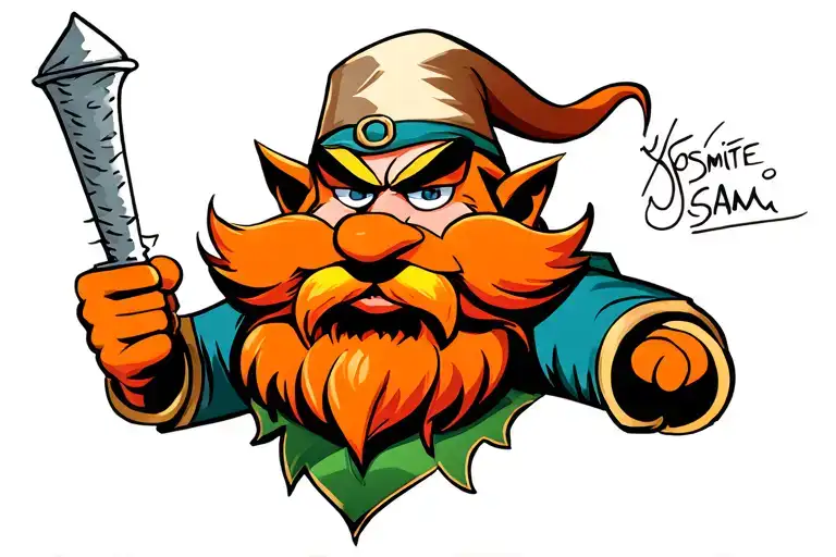 Yosemite Sam as a wizard tattoo design idea