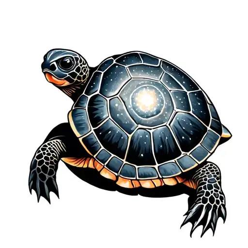 celestial turtle Galaxy shell tattoo design idea