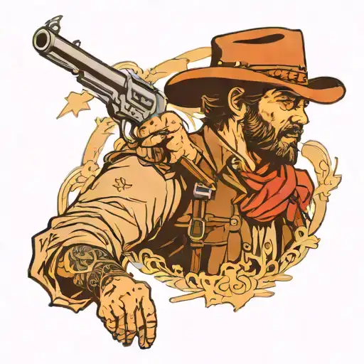 simple arthur morgan red dead redemption 2 tattoo design idea