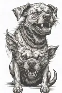 angry dog tattoo design idea