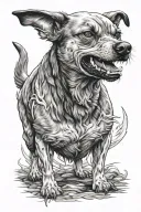 angry dog tattoo design idea