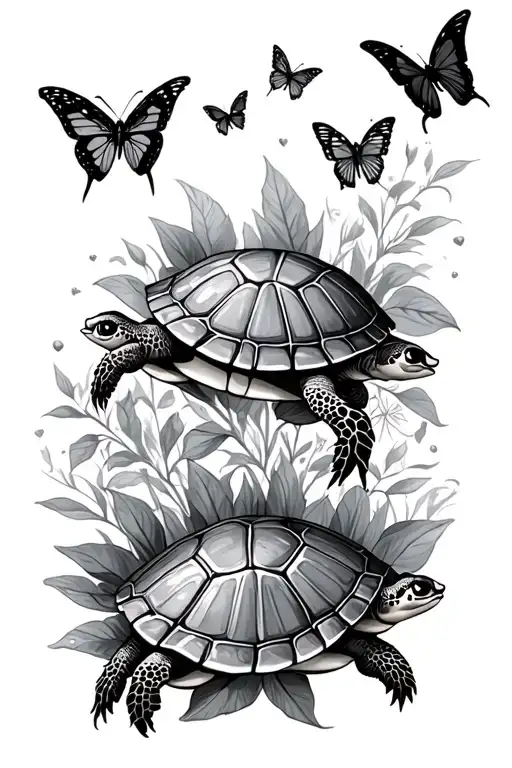 butterflies and turtles sister memorial tattoo tattoo design idea