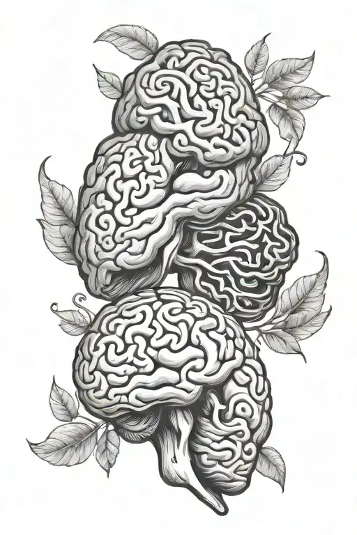 brain vs heart tattoo design idea
