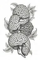 brain vs heart tattoo design idea