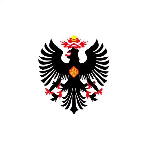 Albanian Flag cybersigilism tattoo design idea