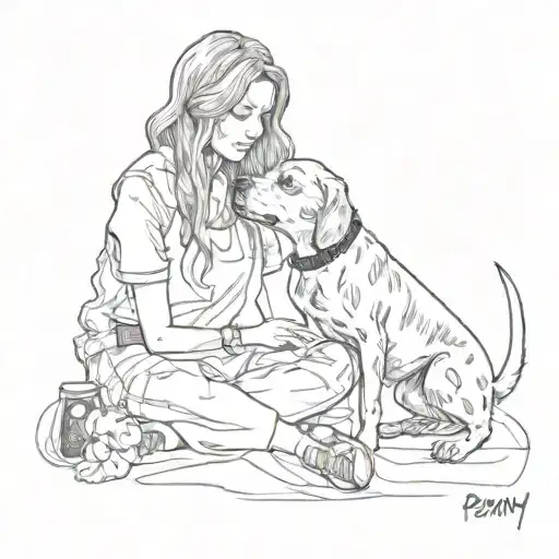 Penny with a dog print inside tattoo design idea