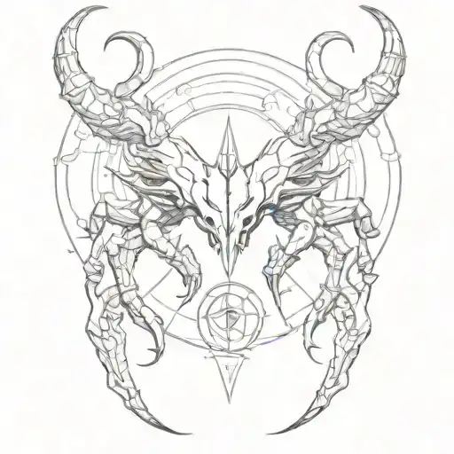 scorpio and taurus tattoo design idea