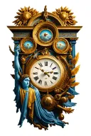 chronos time god greek with clock tattoo design idea
