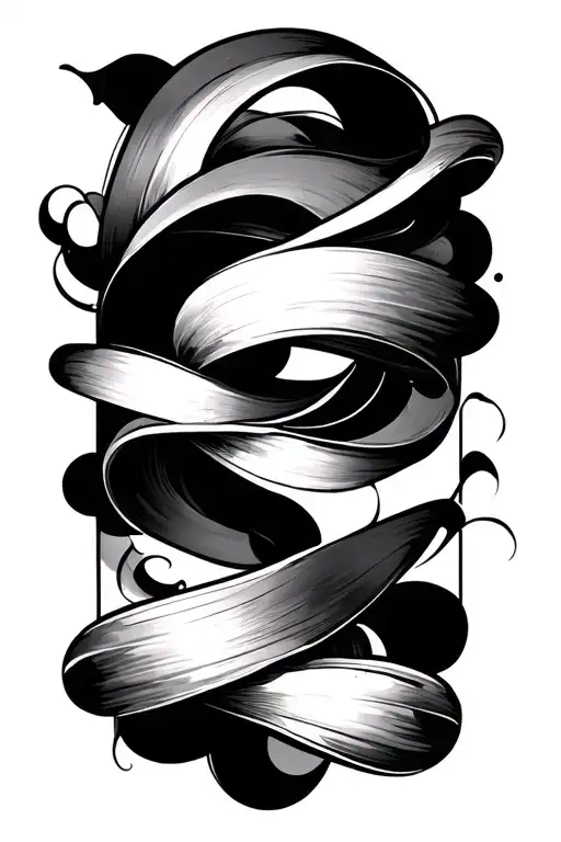 Abstract and black forearm tattoo with 3D look in the style of flipping paper tattoo design idea