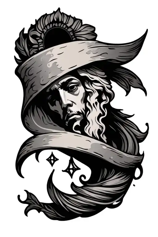 scroll with tattoo design with God tattoo design idea