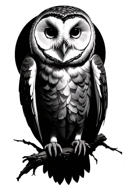 flying barn owl tattoo design idea