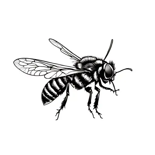 a bee in profile view tattoo design idea
