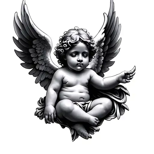 cherub dark angel tattoo design idea