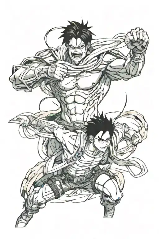 Levi Ackerman fighting the beast titan  tattoo design idea