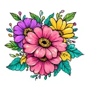 flower daughter name tattoo design idea