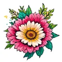 flower daughter name tattoo design idea