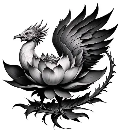 Lotus Phoenix tattoo design idea