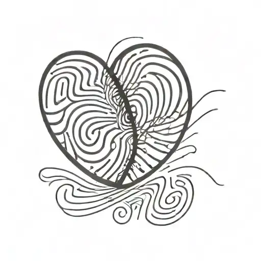 Two thumb prints that overlap in the shape of a heart  tattoo design idea