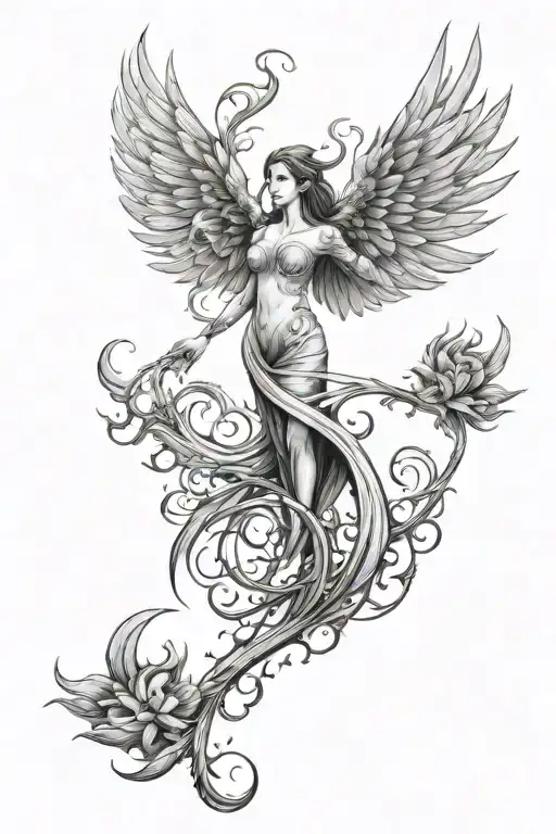 divorce process that ends, phoenix rising from the ashes tattoo design idea