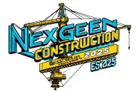 "NexGen Construction EST. 2025" Incorporate a futuristic construction crane into a geometric design inspired by the NexGen Construction EST. 2025 logo tattoo design idea