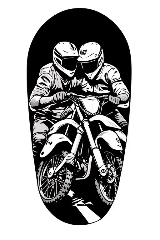 Pnw dirt bike father son fist bump tattoo design idea