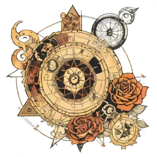 birth chart graph morphing tattoo design idea