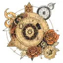 birth chart graph morphing tattoo design idea