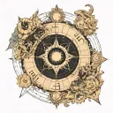 birth chart graph morphing tattoo design idea