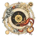 birth chart graph morphing tattoo design idea