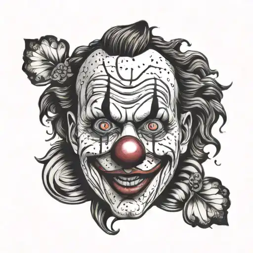 clown face tattoo design idea