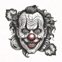 clown face tattoo design idea