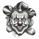 clown face tattoo design idea
