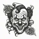 clown face tattoo design idea