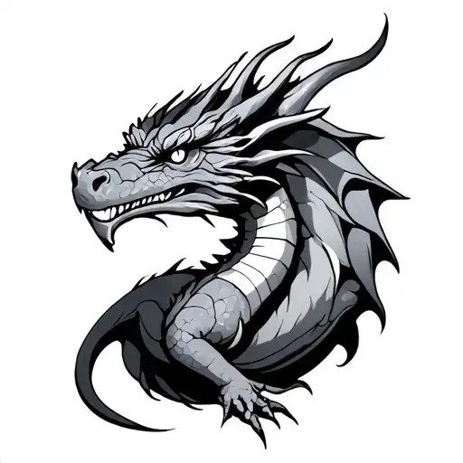 Crawling Dragon tattoo design idea