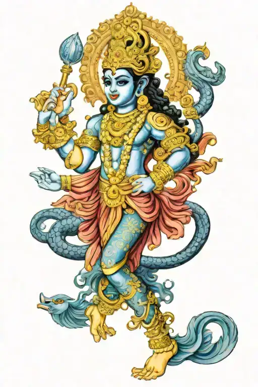 Lord Vishnu in his infinite form such as in the Bhagavad Gita tattoo design idea