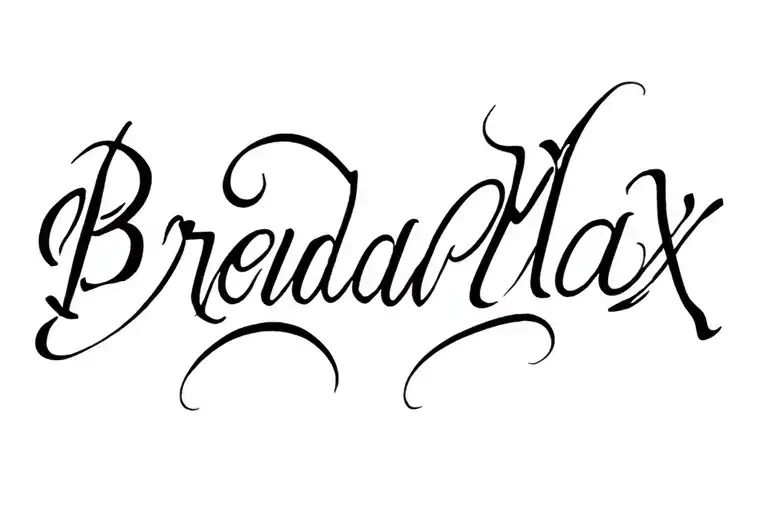 "Brenda Max" Two Word Ambigram Generator tattoo design idea