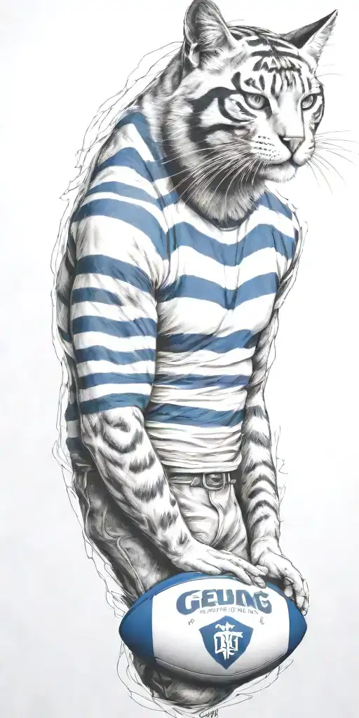 Geelong cats football club AFL in stadium  tattoo design idea