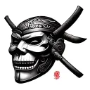 Samurai Death Mask tattoo design idea