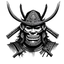Samurai Death Mask tattoo design idea