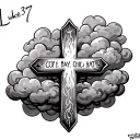 cross with cloud background surrounded by text saying Luke 1:37 tattoo design idea