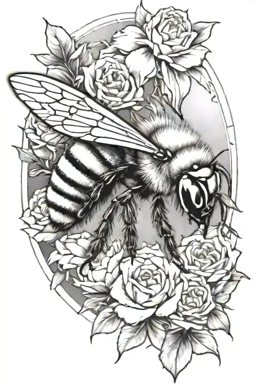 killer bee sitting alone tattoo design idea