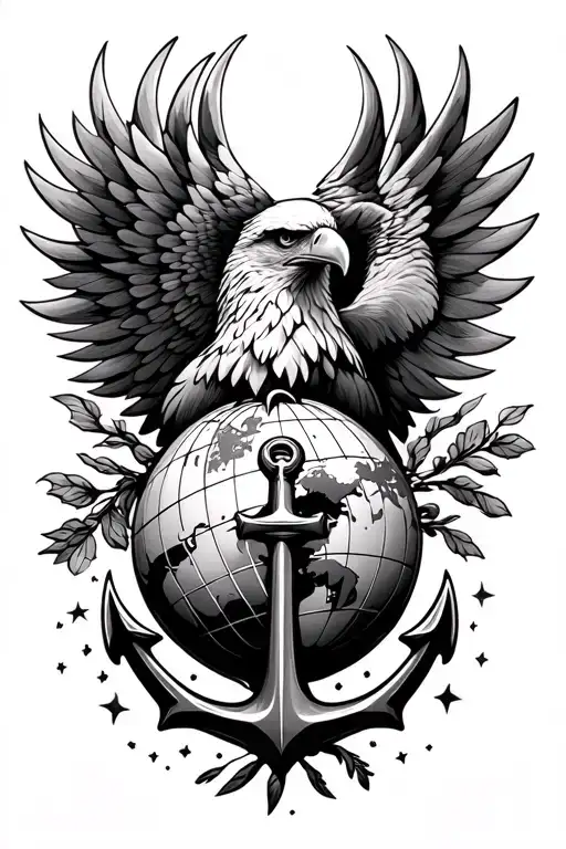 eagle globe and anchor tattoo design idea