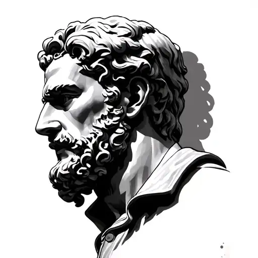 Self Made Man Statue tattoo design idea