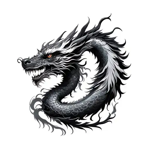 chinese dragon and phoenix tattoo design idea