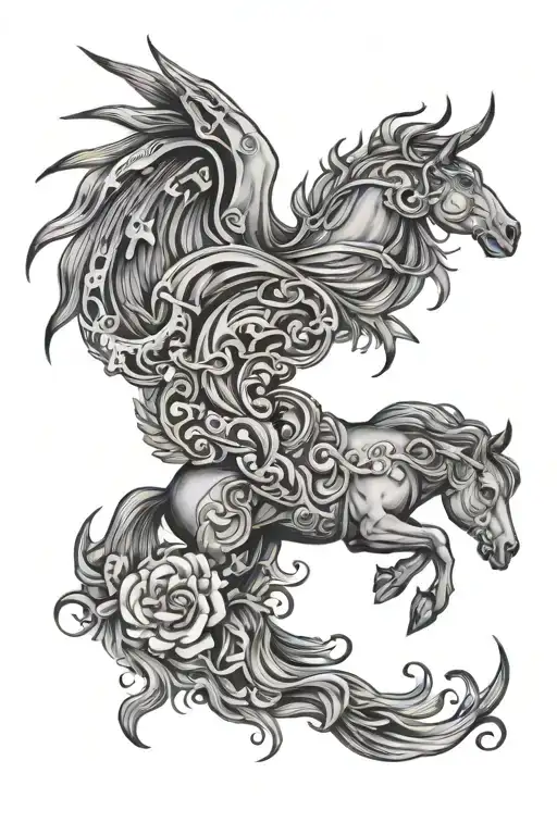 air Alina phoenix Taurus Sagittarius tattoo design idea