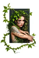 poison ivy vines wrapped around arm with the words " No risk, no reward " tattoo design idea
