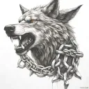 fenrir breaking his chains wrapped tattoo design idea
