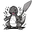 Charmander with shovel  tattoo design idea