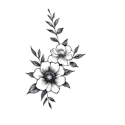 Coverup Floral tattoo design idea