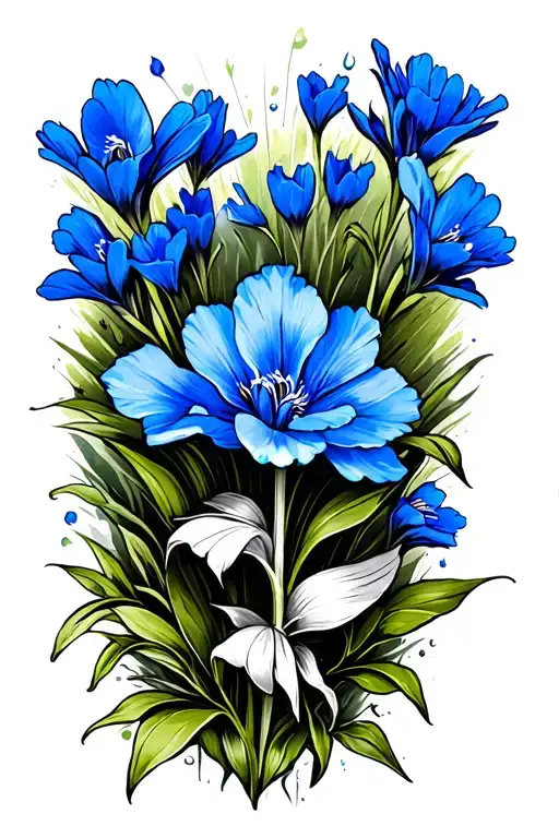 Austin texas themed with blue bonnets incorporated into the design tattoo design idea